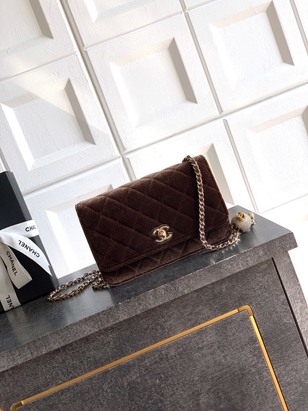 Chanel Velvet WOC Brown Bag