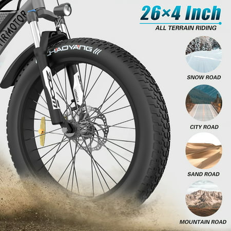 Aostirmotor 26in Fat Tire Electric Mountain Bike, 750W, 48V 15Ah