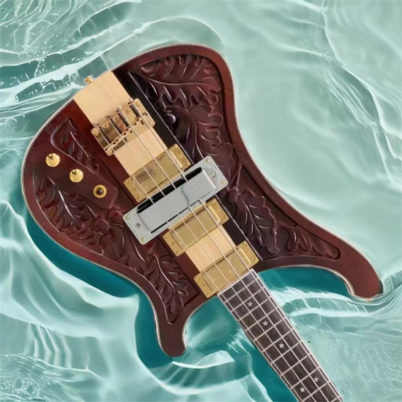 Hot Sale Bass Guitar Lemmy Kilmister Matte Carved Top Electric Bass 4 strings