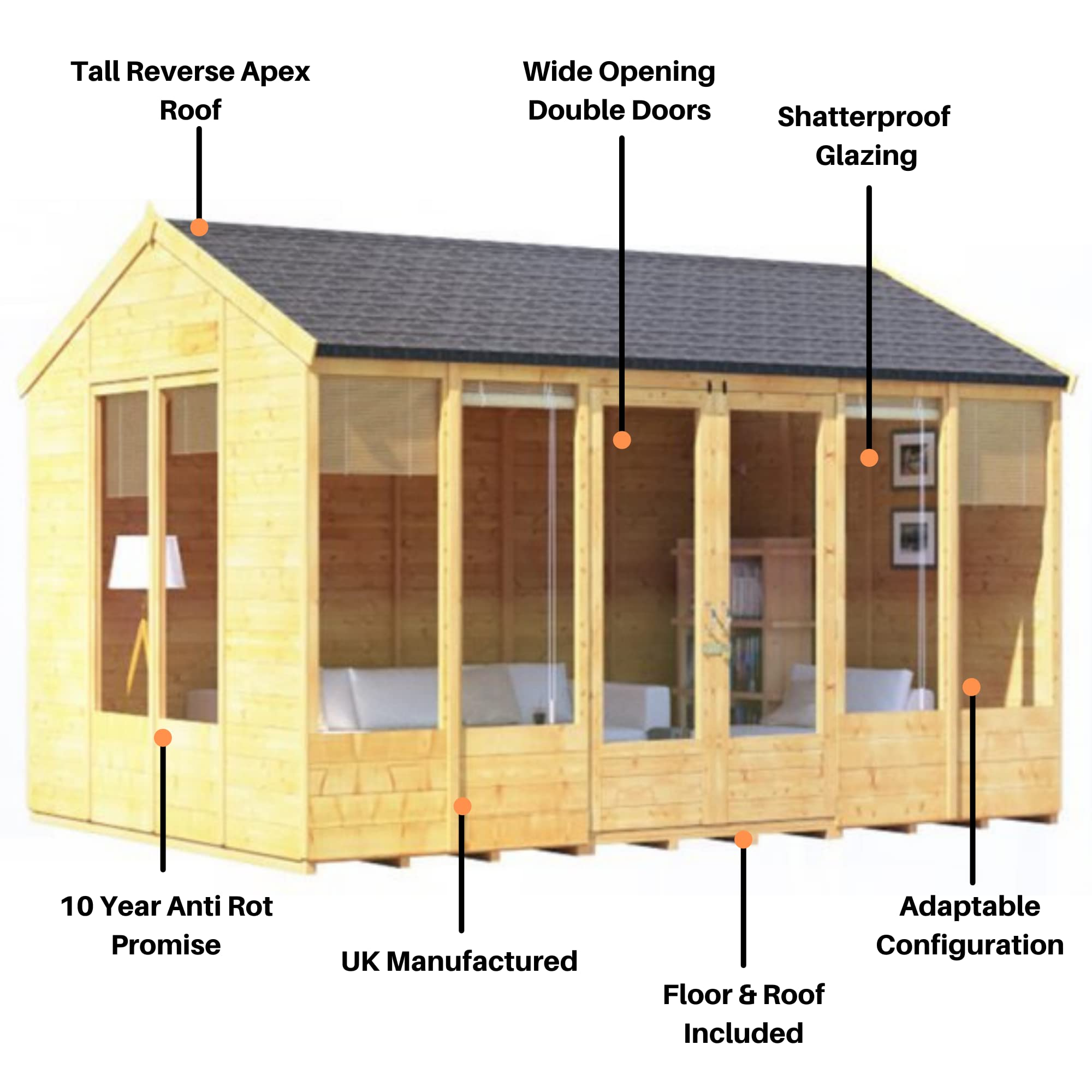 Summer House Log Cabin Wooden Summerhouses Garden Storage Shed