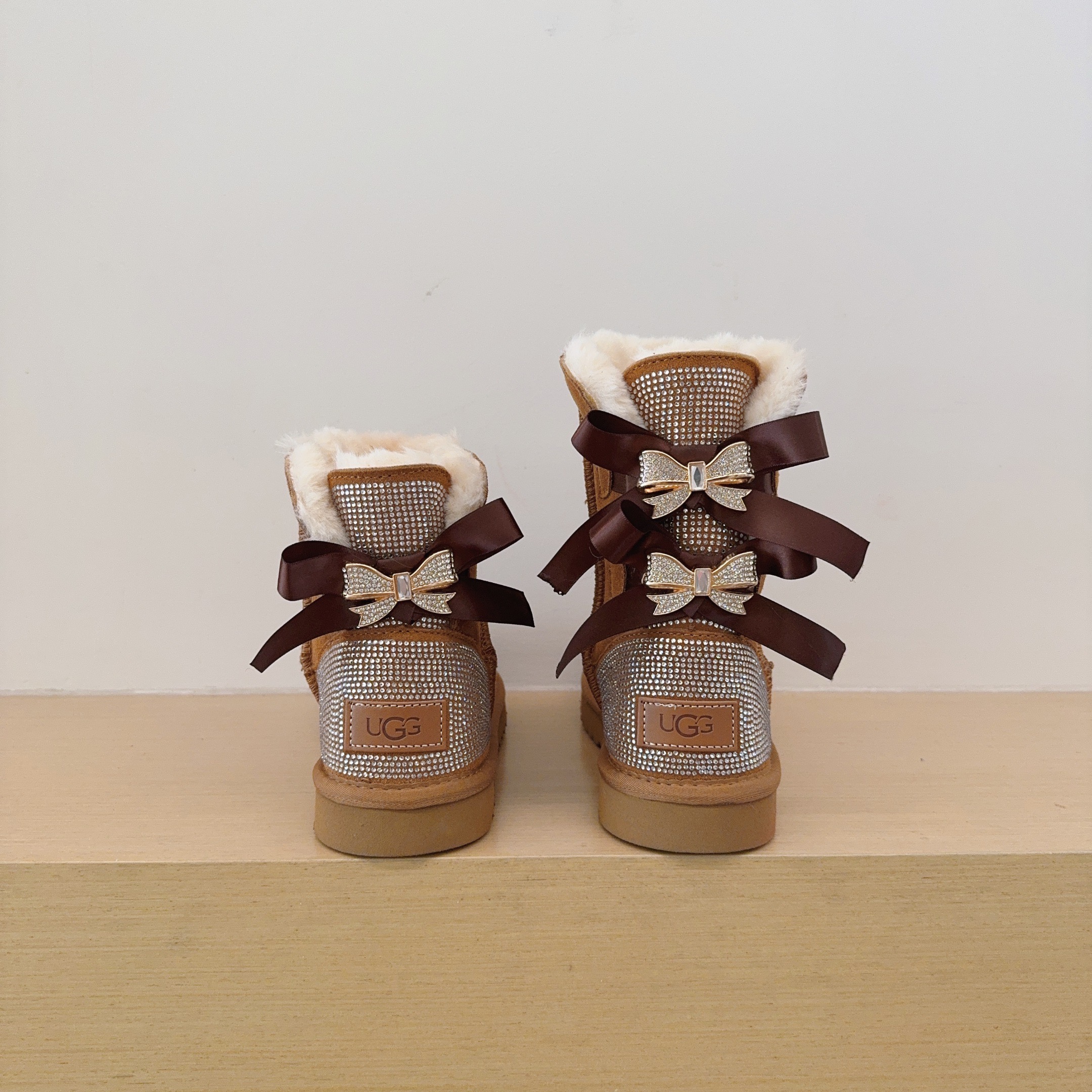 UGG Kids 78 Single Ribbon Rhinestone Shoes