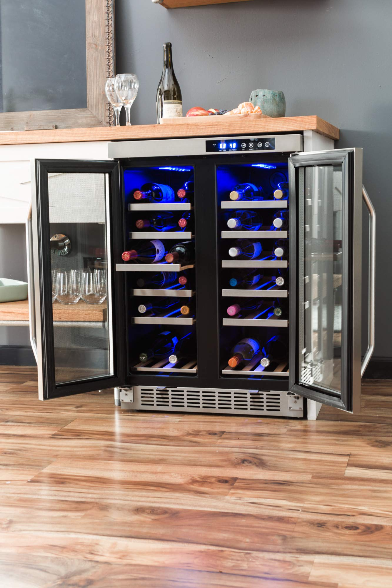 EdgeStar 36 Bottle Built-In Dual Zone French Door Wine Cooler