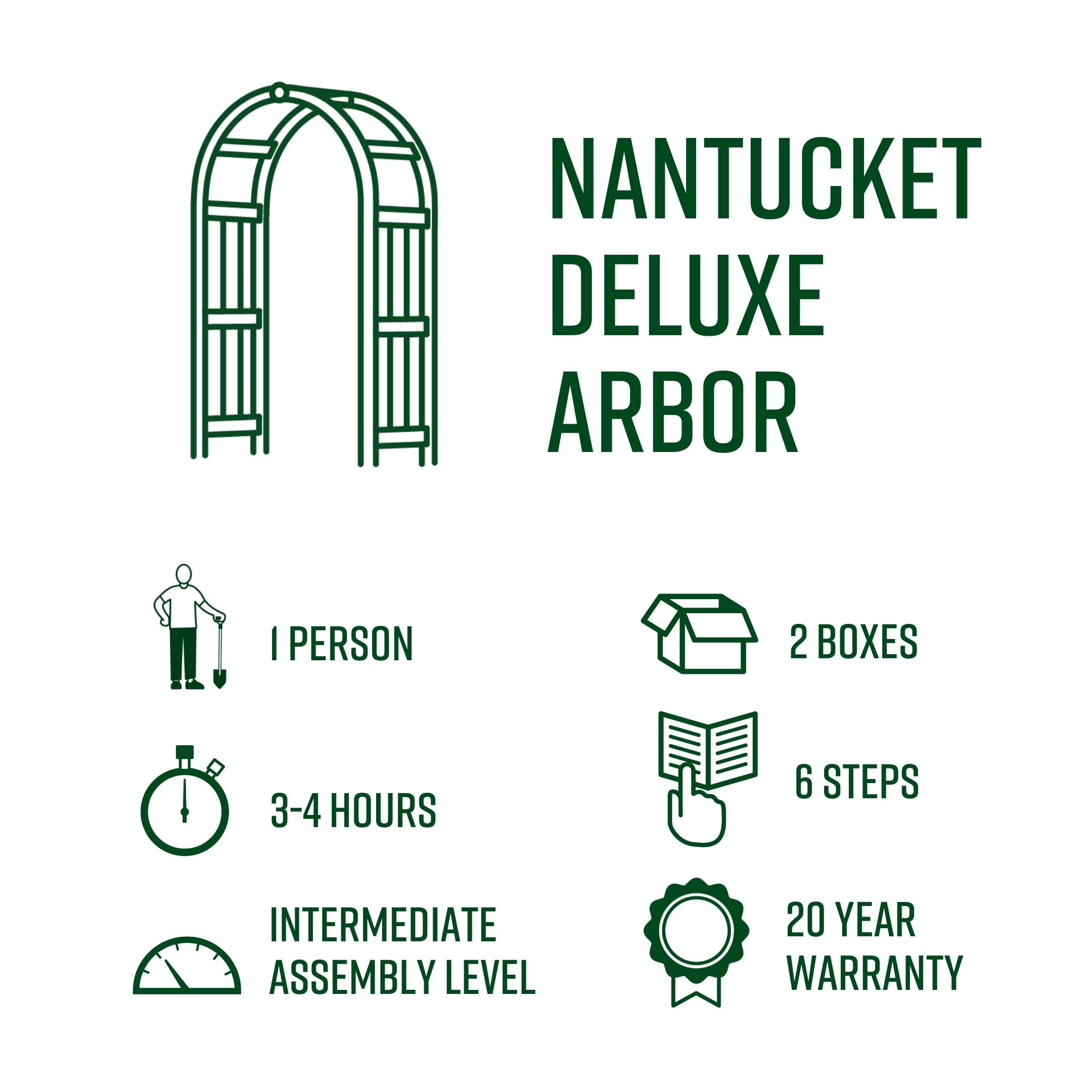 Nantucket Deluxe 60W x 94H Vinyl Arbor