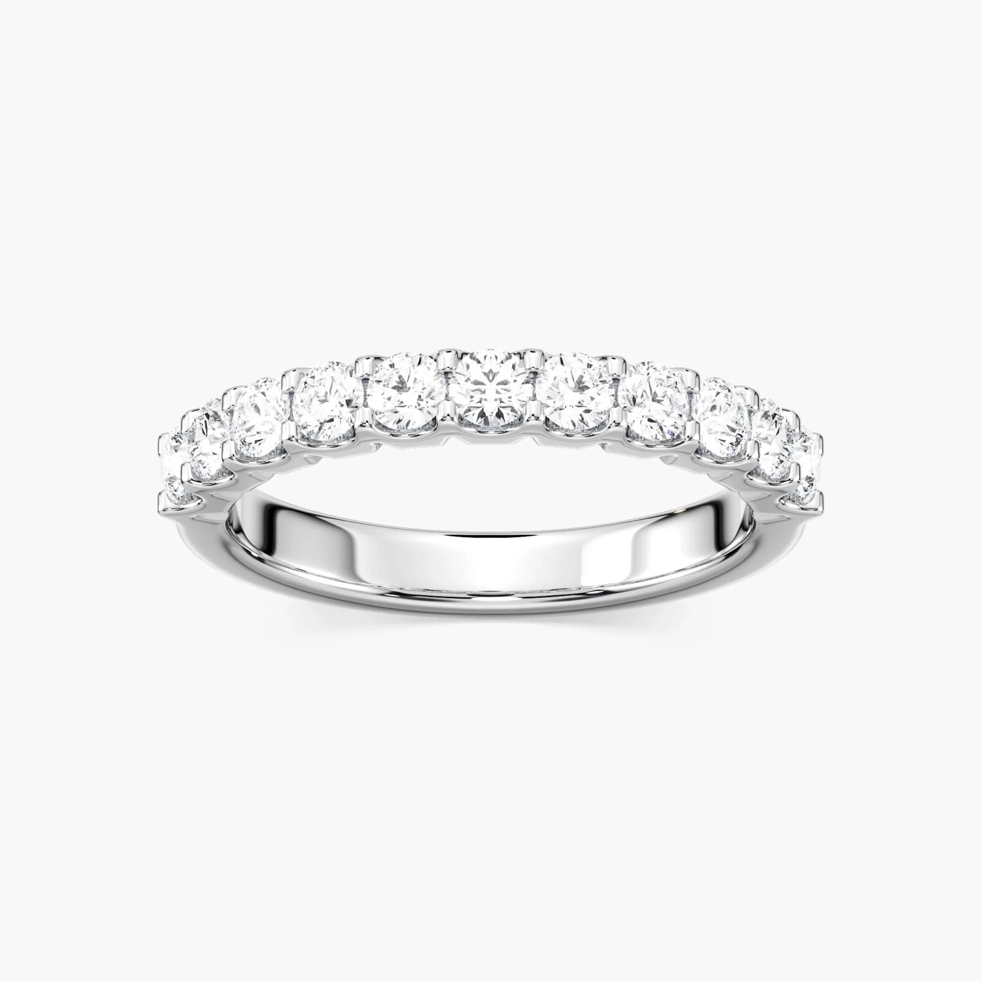 Anna Round Lab Grown Diamond Eleven Stone Shared Prong Anniversary Band