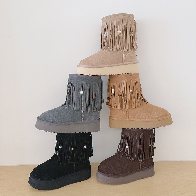 Tassel Mid-Calf Boots Platform