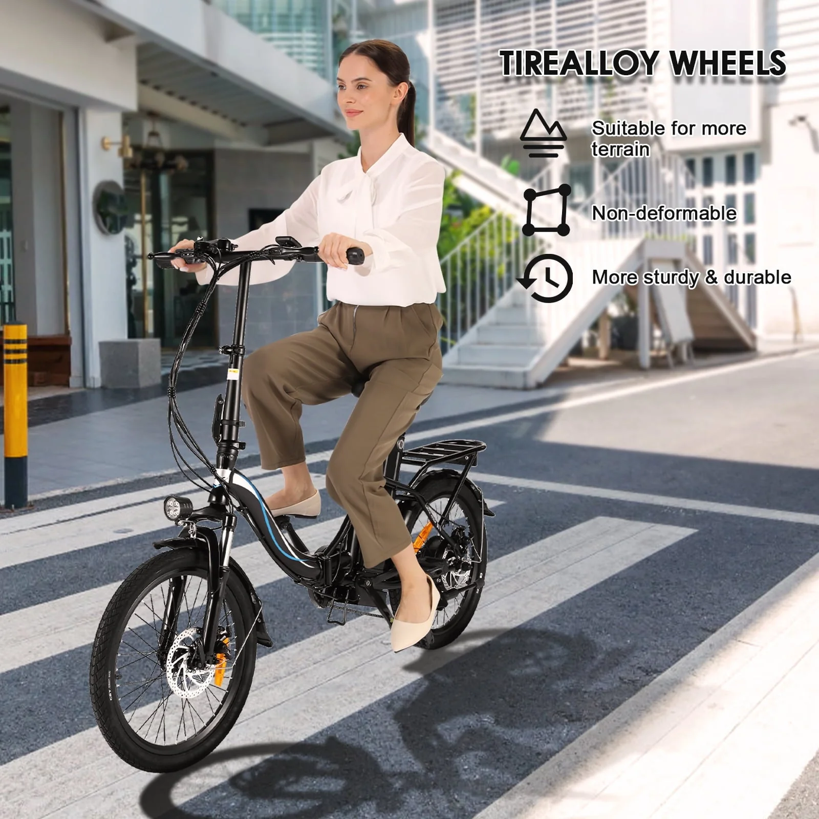 Elifine 20in Folding Electric Commuter Bike, 500W, 48V 7.8Ah