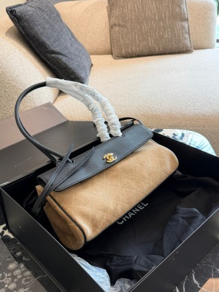 Chanel 26A Suede Mix Maxi Flap Shoulder Bag