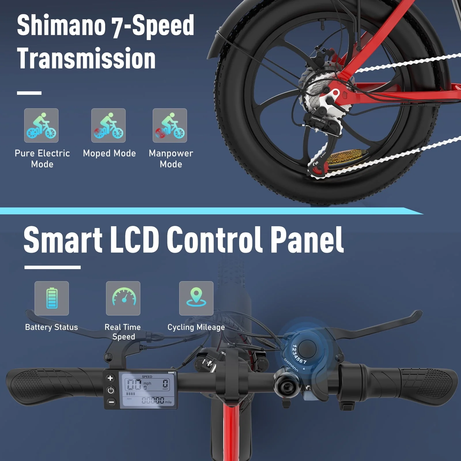 COLORWAY BK6M 20in Fat Tire Electric Bike, 500W, 36V 11.2Ah