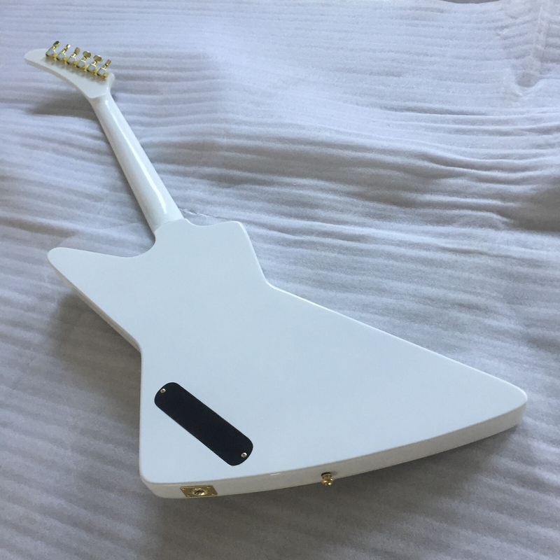 Antique White Lzzy Hale Explorer Electric Guitar Gold Hardware Fixed bridge Top
