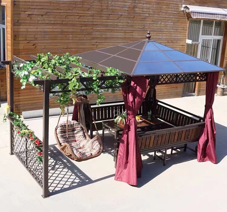 Outdoor gazebo hanging chair villa garden antiseptic wood