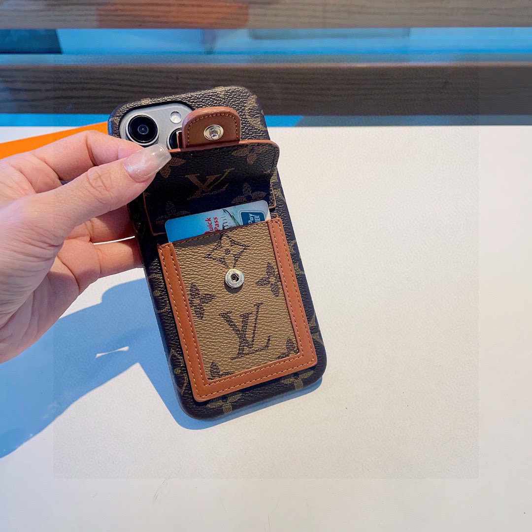 Louis Vuitton Monogram Flip Card Holder Wallet Phone Case