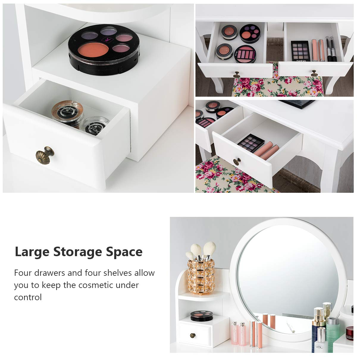 4 Storage Shelves and 4 Drawers