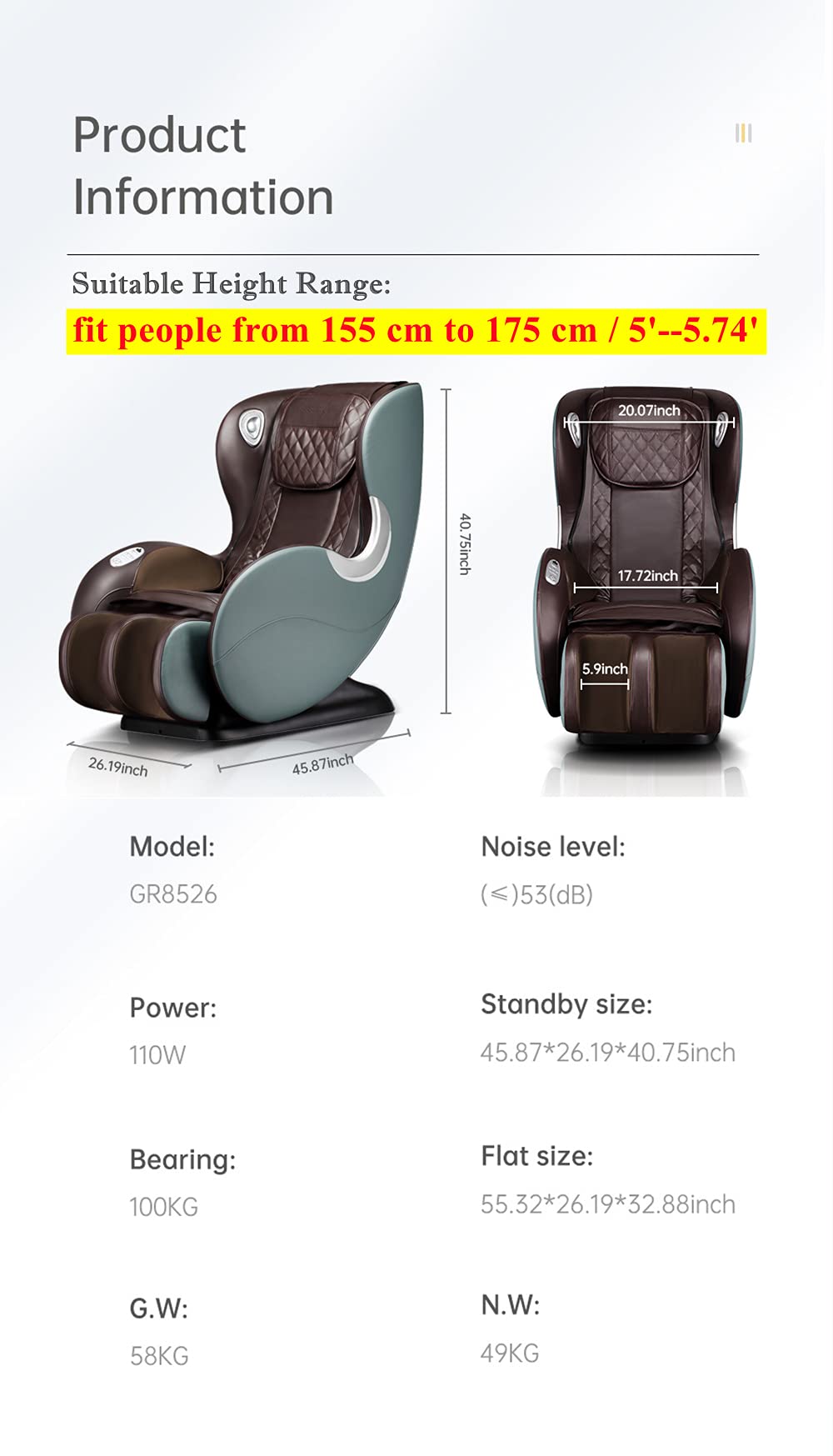Small Massage Chairs SL Track Full Body Massage Recliner