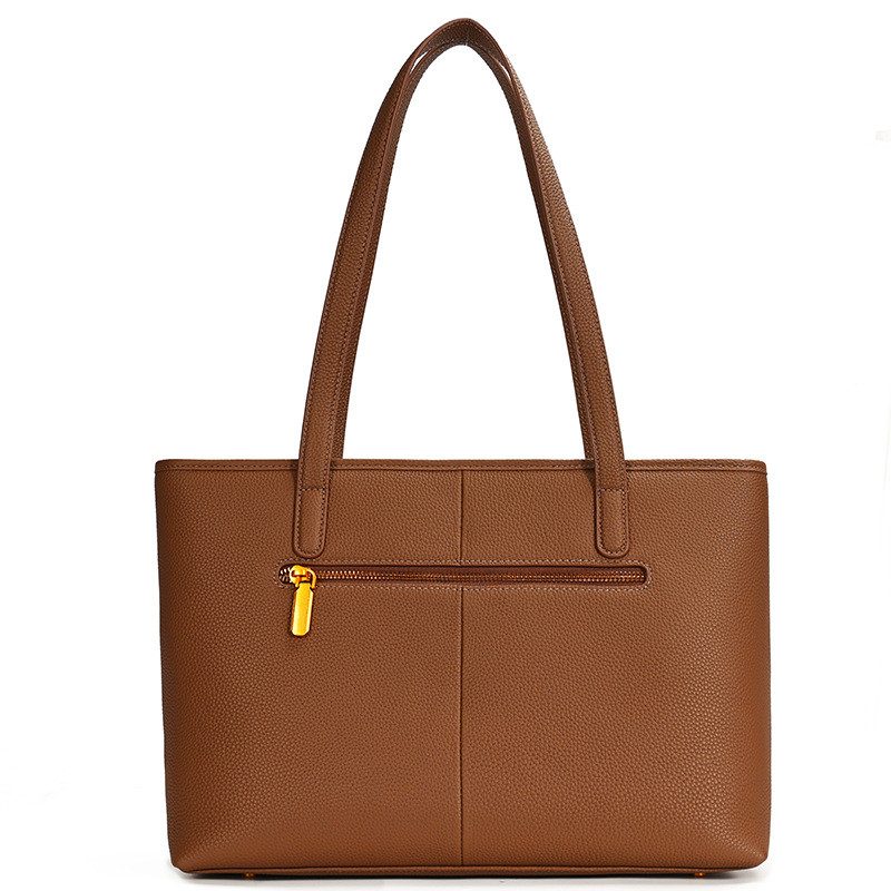 Professional Cognac Leather Tote Bag