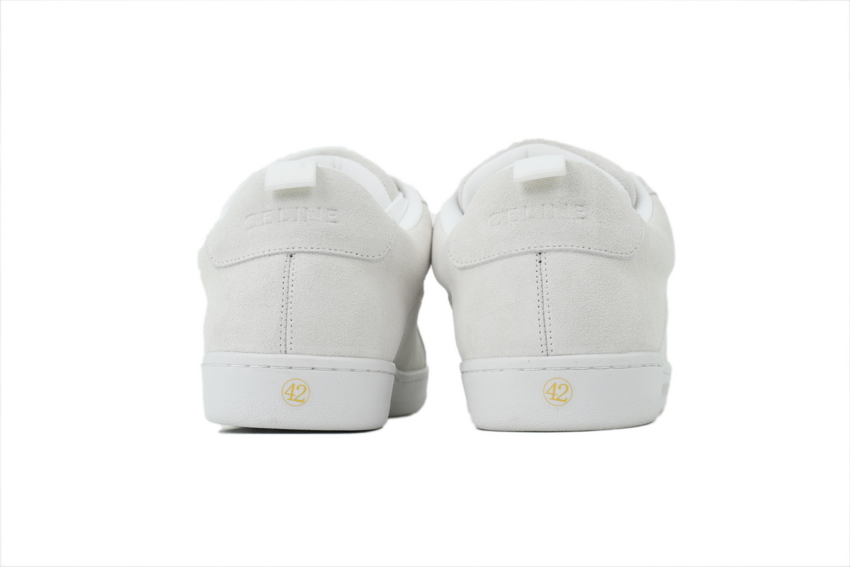 Celine Huntington Suede Sneaker White