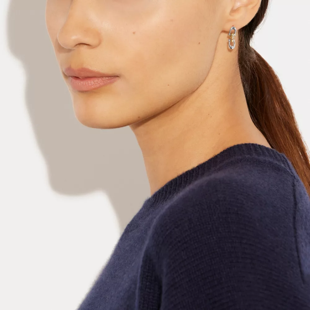 COAthtCH Linked Signature Stud Earrings