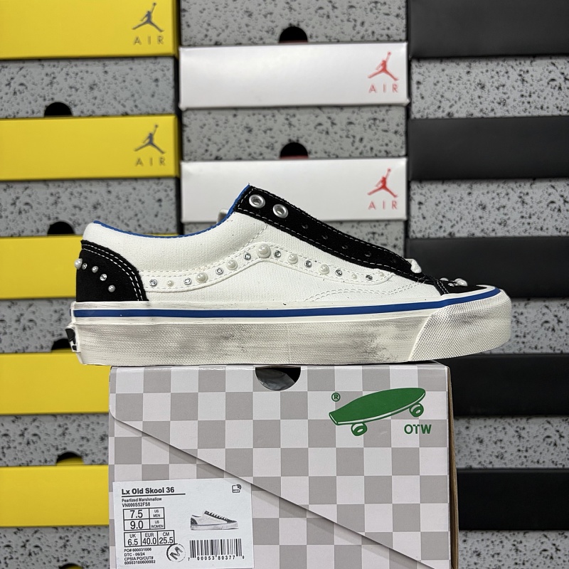 Vans Old Skool White Black Vintage Pearl