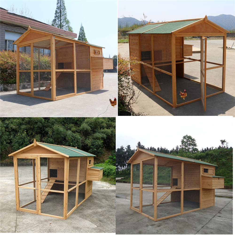 Large Size Fir Wooden Waterproof Roof Green Chicken Coops