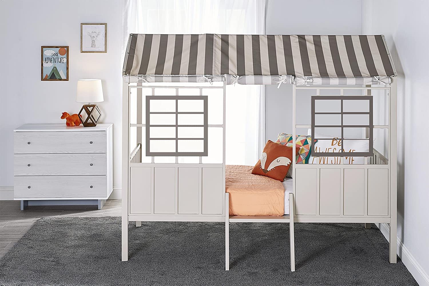 Rowan Valley Forest Loft Bed, Black/White