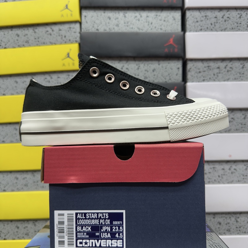 Converse Black Low Top Cream Sole