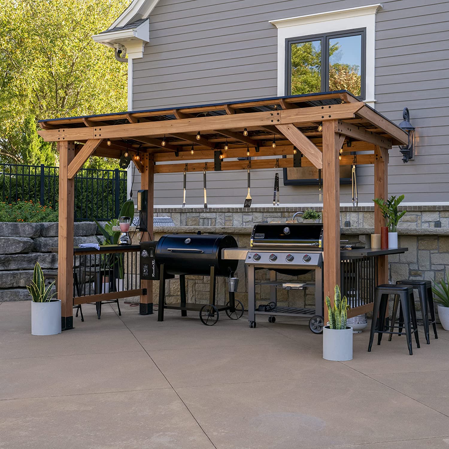 Saxony Wooden Grill Gazebo