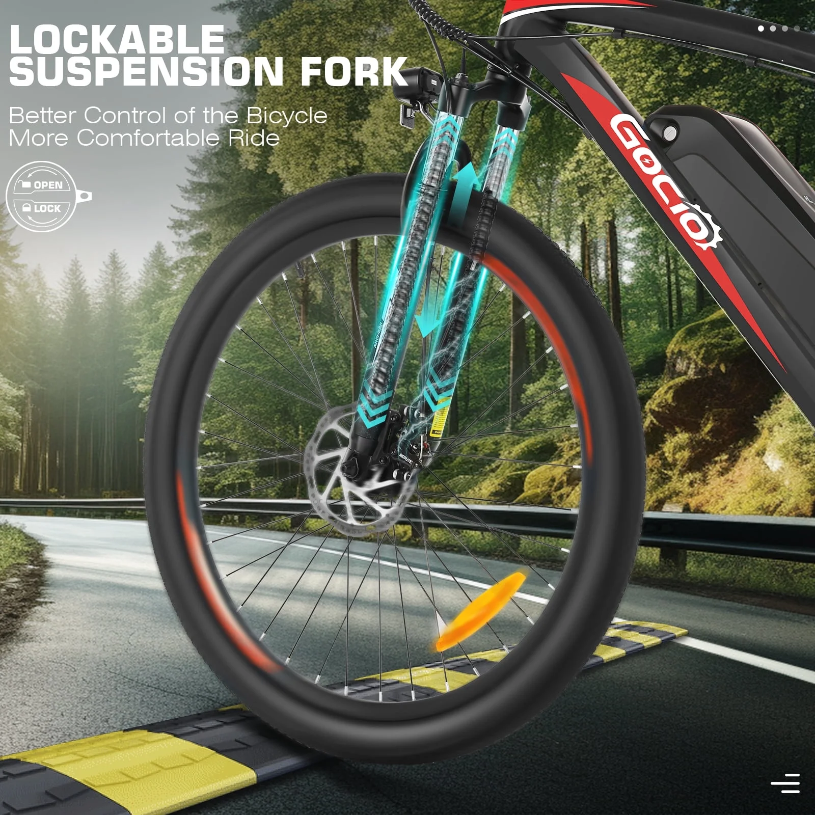 Gocio 27.5in Electric Mountain Bike, 750W Peak, 48V 10.4Ah