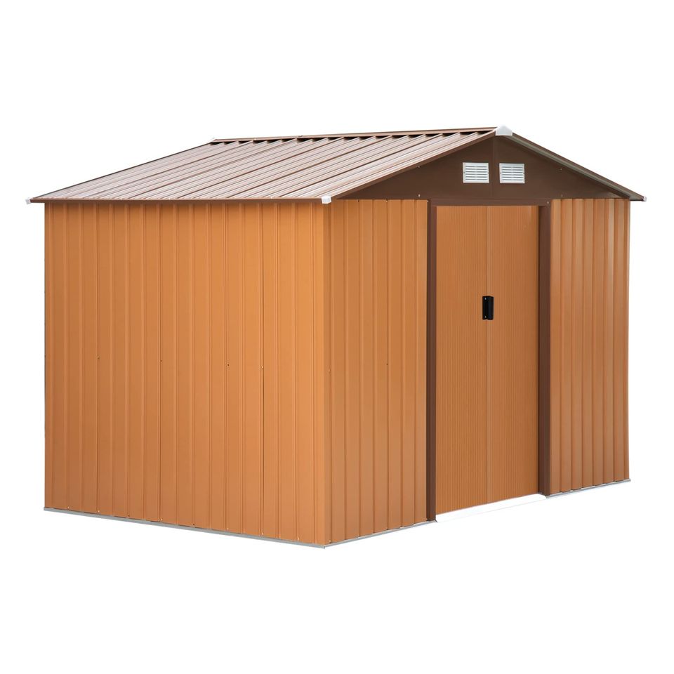 Outdoor garden storage shed Metal tool storage double doors