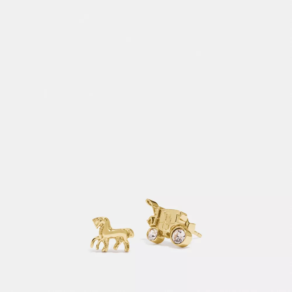 COAthtCH Horse And Carriage Stud Earrings