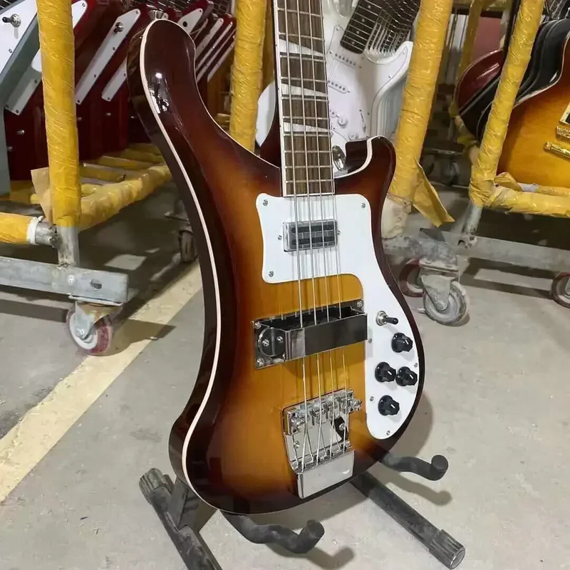 Top Bass Electric Guitar Vintage Sunburst Color Chrome Hardware High Quality