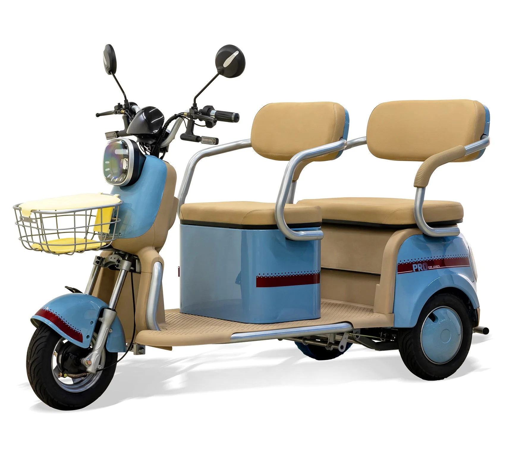 Massimo MGC Two-Seat 3-Wheel Electric Cart, Blue