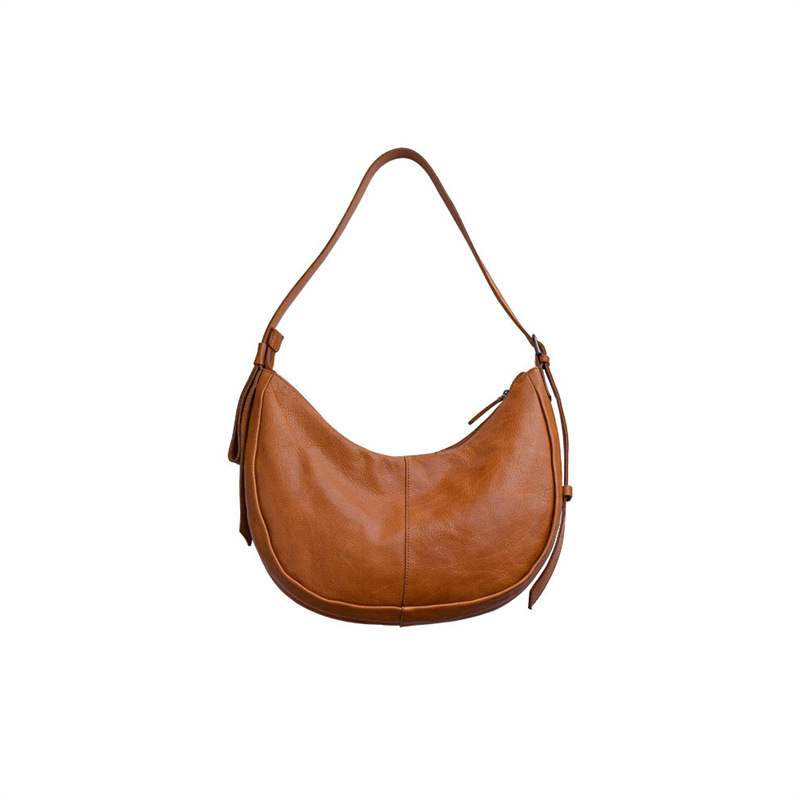 Crescent Leather Hobo Bag