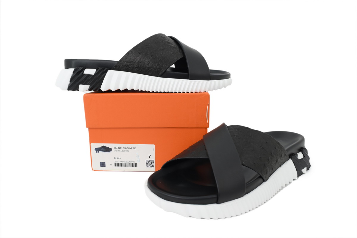 Hermes Infra Sandals Black