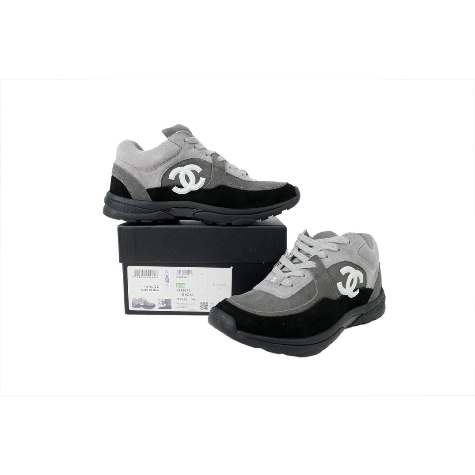 Chanel CC Logo Sneaker Black Grey