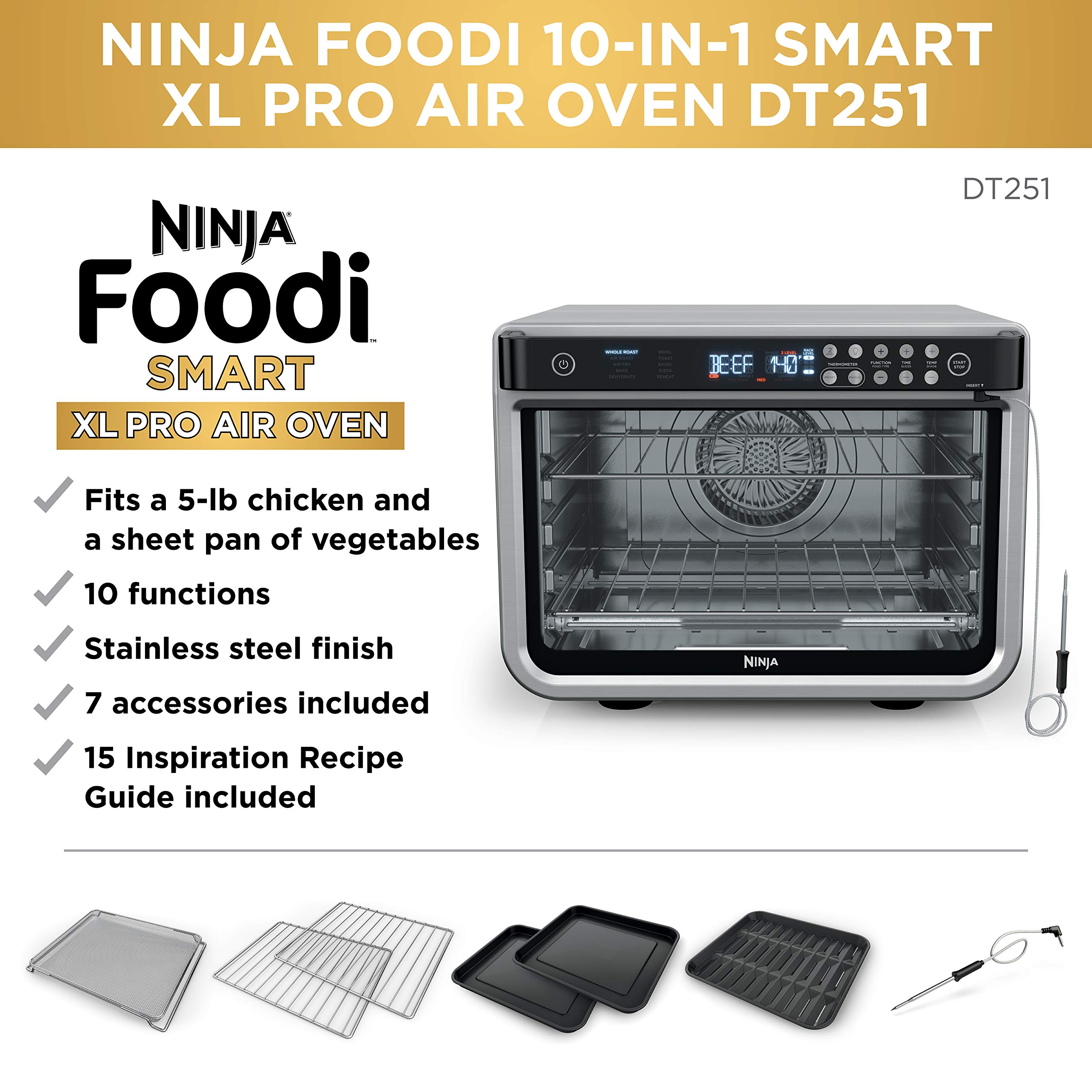 Ninja DT251 Foodi 10-in-1 Smart XL Air Fry Oven