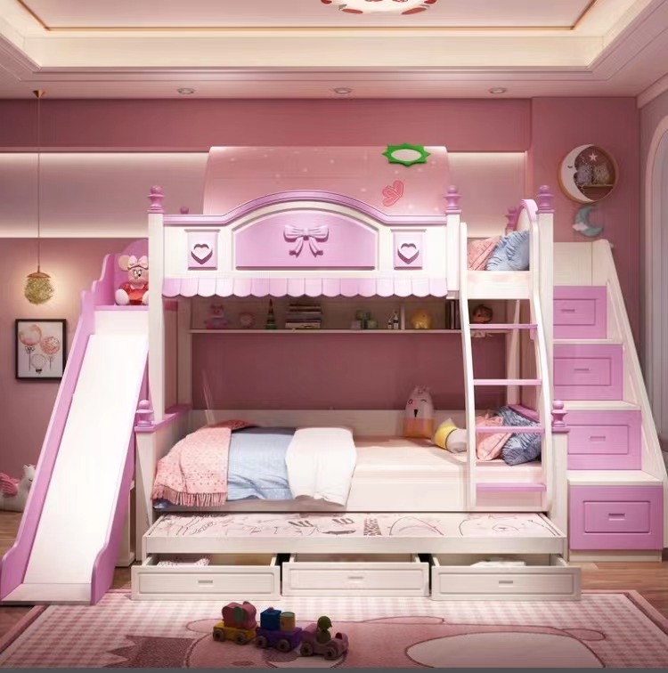 Slide Pink Bunk Bed, purple bunk bed