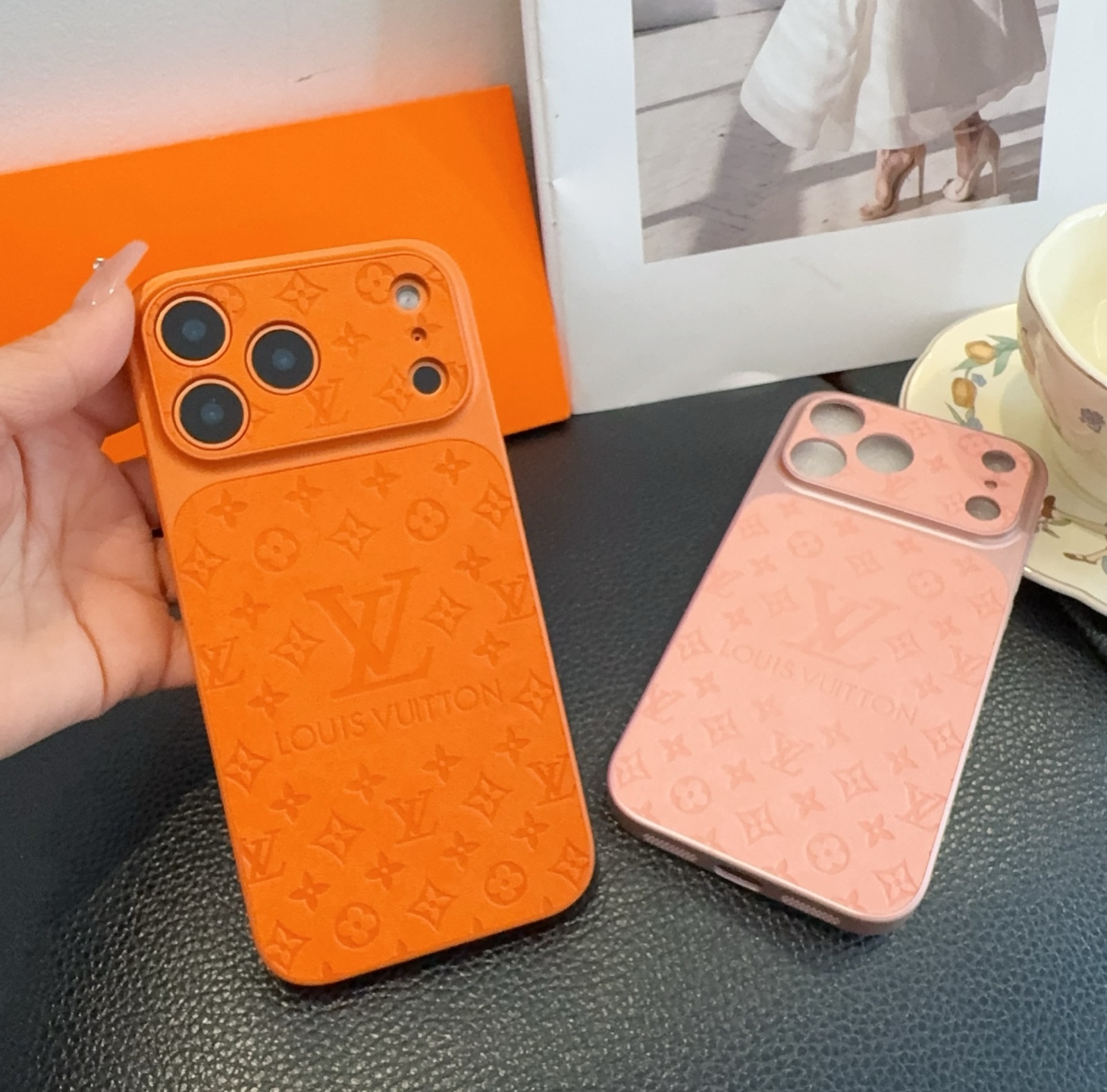 Louis Vuitton Embossed Monogram Full Cover Luxury Phone Case