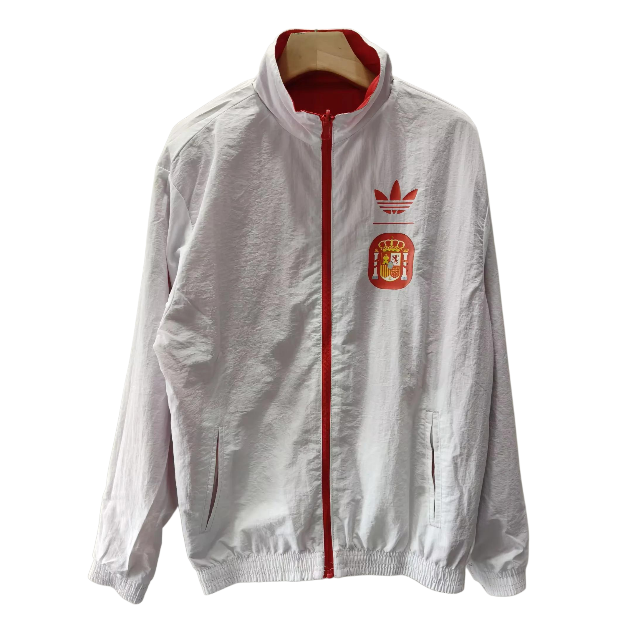 Spanish Red and White Double-Sided Silicone Windbreaker