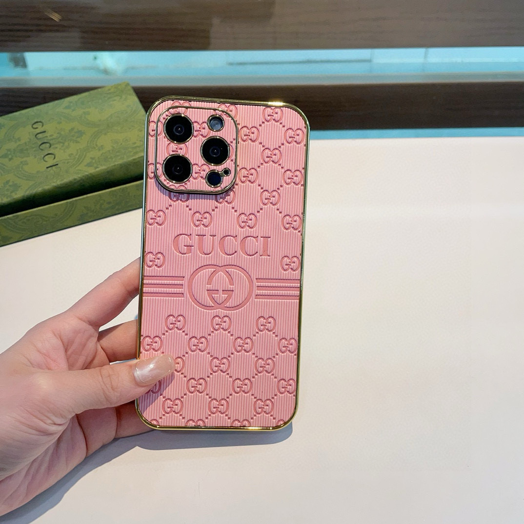 Gucci Electroplated Side Embossed Phone Case | Full Coverage Precision Cutout