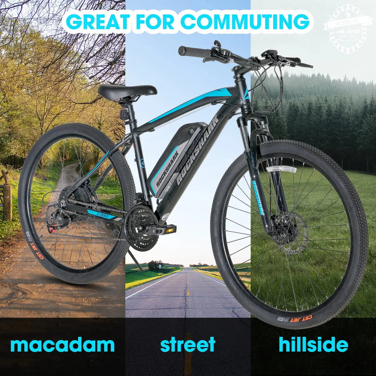Hiland Rockshark Electric Mountain Bike, 350W, 36V 10.4Ah
