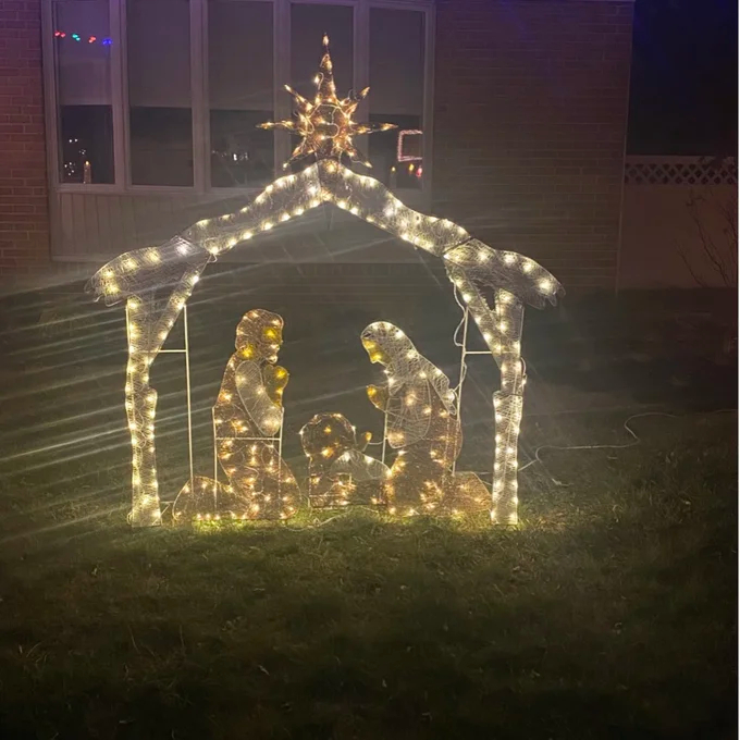 Crystal Nativity Christmas Decoration Lighted Display
