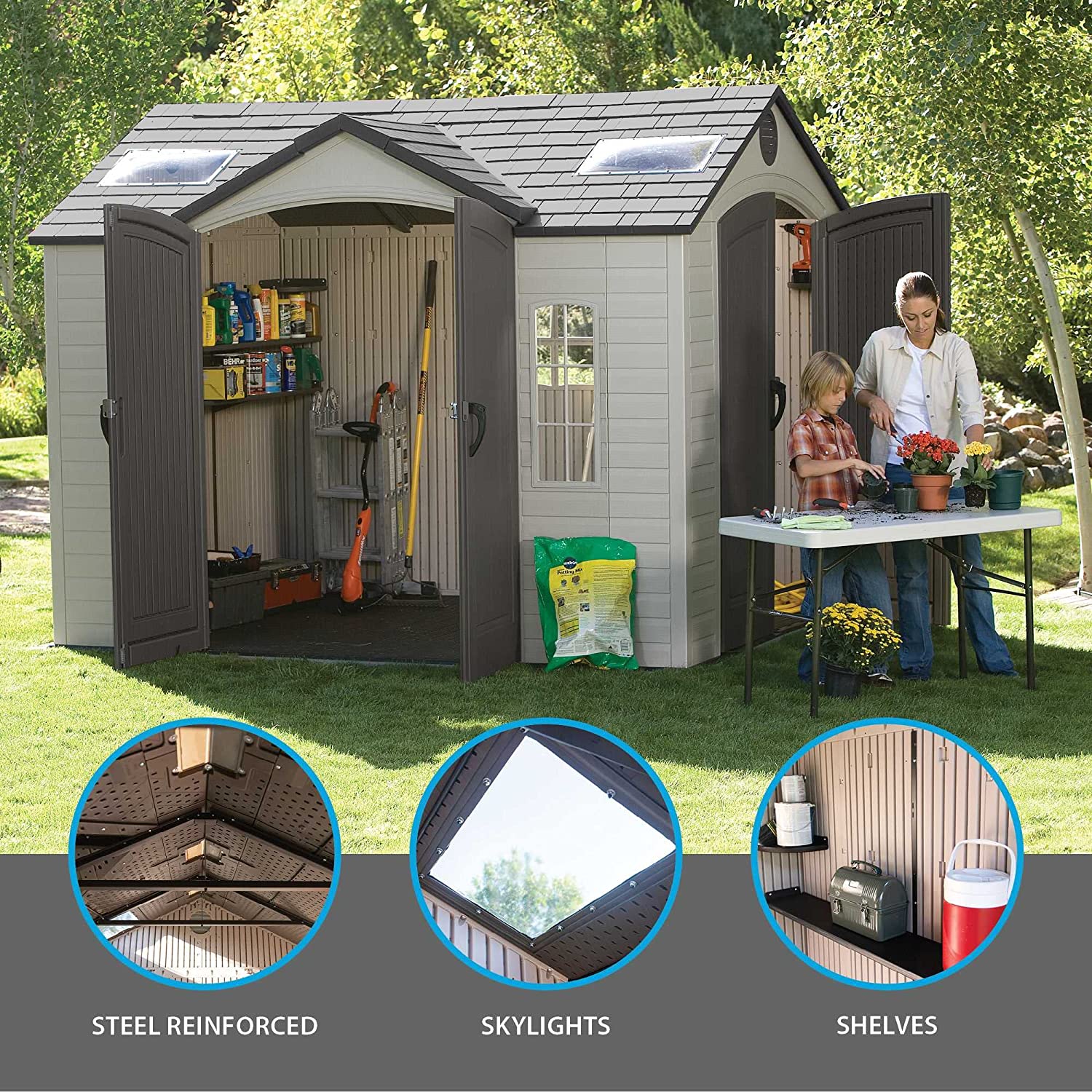 10'x8' Resin Storage Shed with Shutters