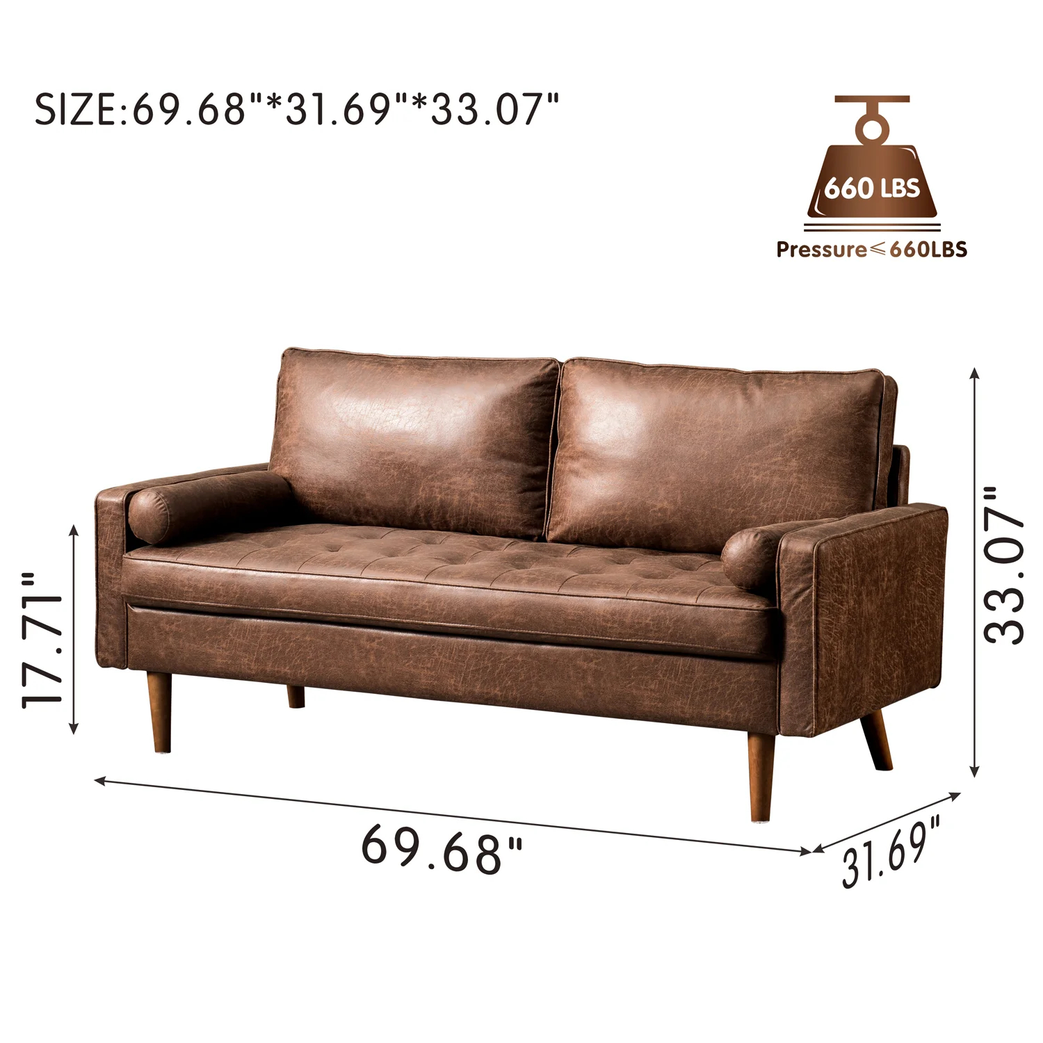 Aisha 69.68'' Upholstered Loveseat