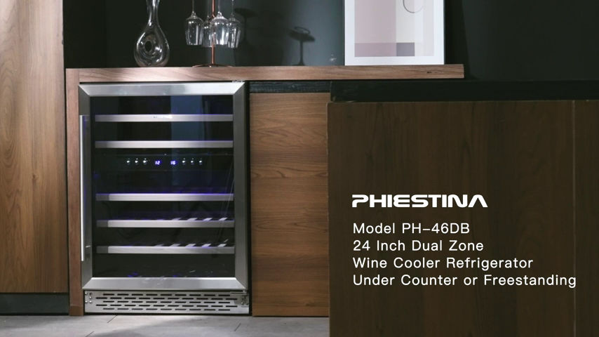 Phiestina 24 Inch Under Counter Wine Cooler - Built-In Dual