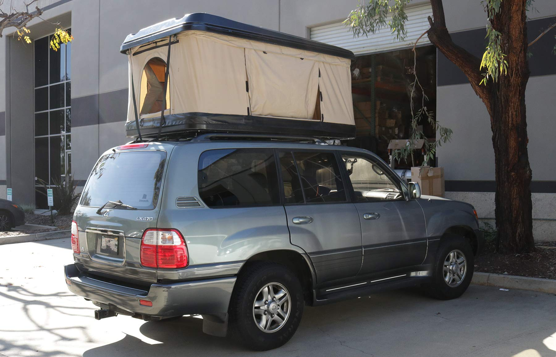 Beige Overlanding Tent Pop Up Roof Tent Universal for Cars