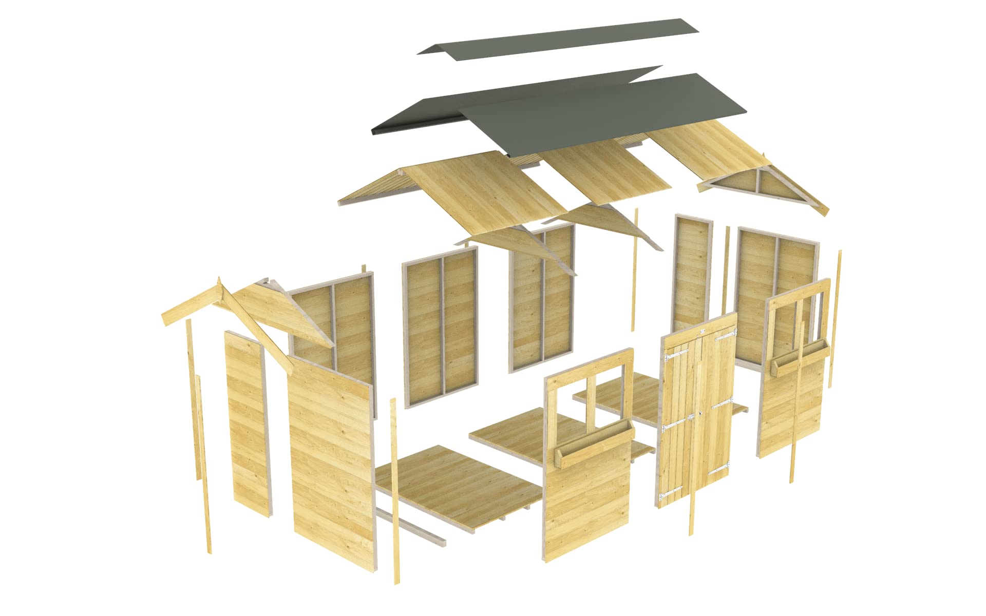 12x6 Apex Summer Shed Double Doors Garden Building