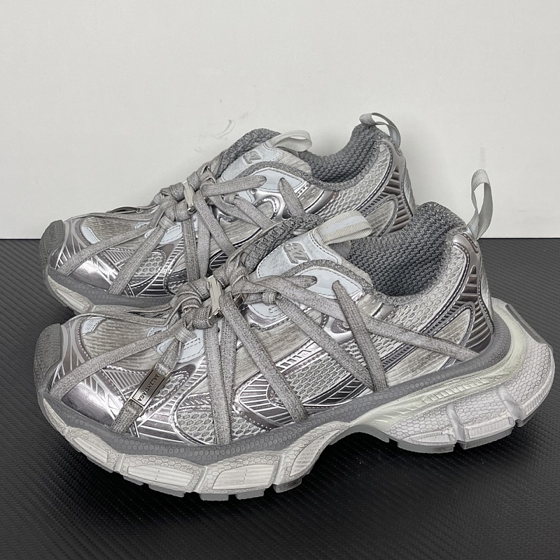 Balenciaga 3XL Logo Strap Grey Silver Sneakers