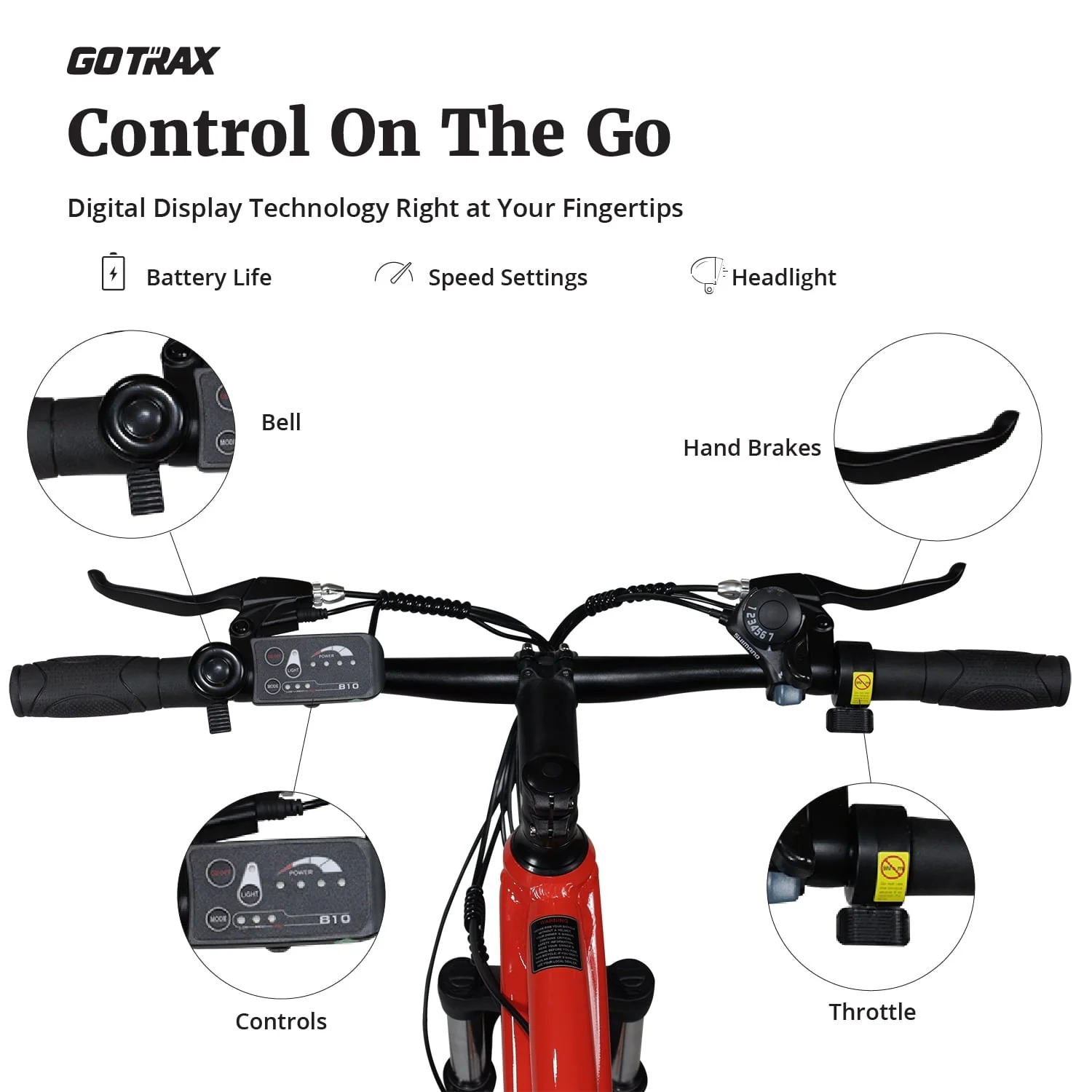 GOTRAX Alpha 29in Electric Mountain Bike, 350W, Orange