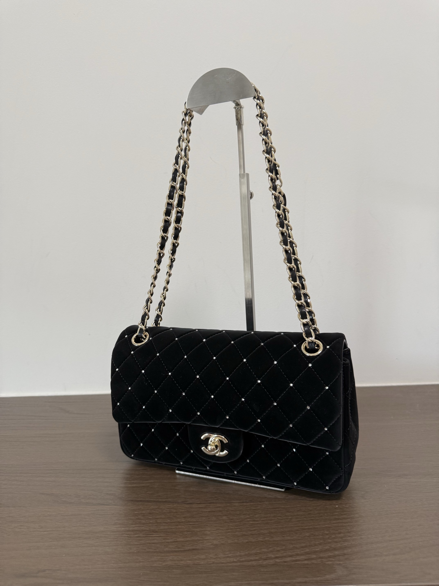 Chanel Classic Flap Velvet Strass Shoulder Bag