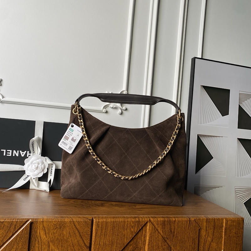 Chanel Suede Hobo Bag Brown