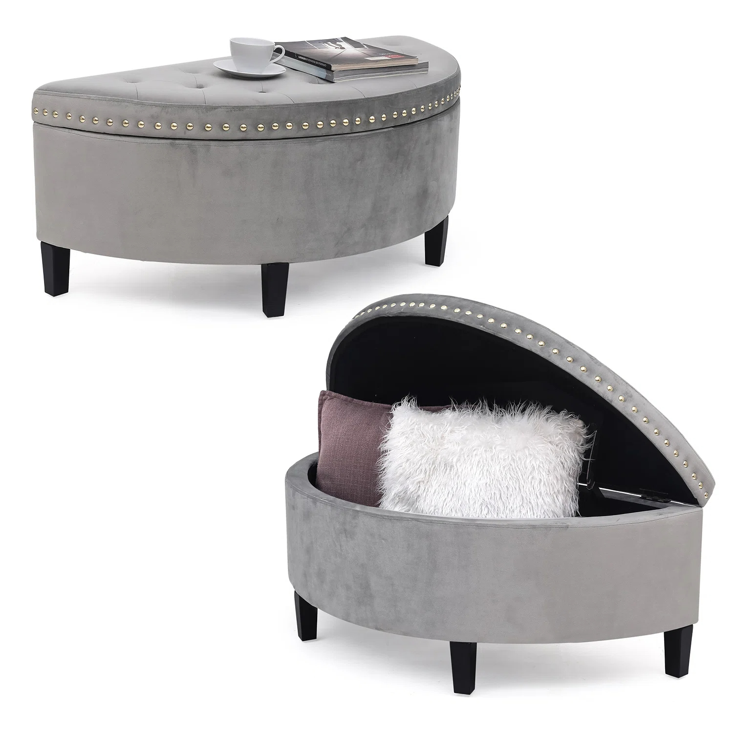 Roxann Upholstered Flip Top Storage Bench